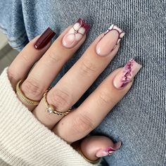 ig: nailzkatkat Tired Of Waiting, Welcome To The Future, Burgundy Nails, Nail Fashion, Dark Nails, Nail Forms, Nail Length, Chic Nails, Types Of Nails