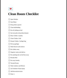 Clean Room Motivation, Clean Room Checklist, Room Cleaning Tips, Room Checklist, Cleaning My Room, What To Do When Bored, Self Care Bullet Journal, Vie Motivation