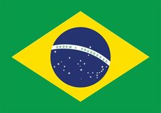 the flag of brazil is shown in green and yellow, with white stars on it