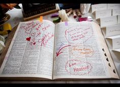 an open book sitting on top of a table