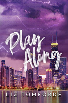 the cover for play along by liz tomforde, featuring lightning in the background