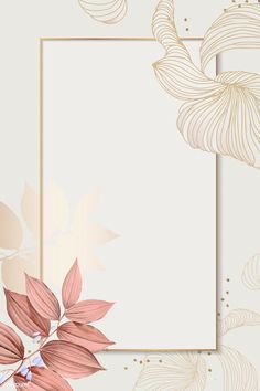 an elegant floral background with pink flowers and gold leaves on the corner, as well as a