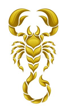 a golden scorpion on white background royalty illustration