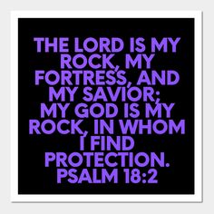 the lord is my rock, my fortress and my savory god is my rock in whom i find protection