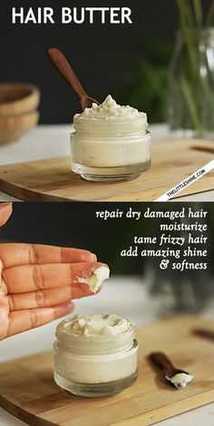 Moisturizing Hair Cream, Diy Hair Butter Recipes, Diy Hair Butter For Natural Hair, Hair Butters For Natural Hair, Diy Hair Cream, Homemade Hair Butter, Hair Moisturizer For Dry Hair, Hair Butter Recipe, Hair Recipes