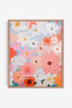 an art print with flowers on it