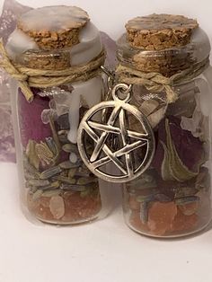 two jars filled with different types of items