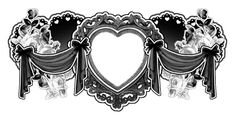 a black and white photo frame with an ornate border around the edge, decorated with flowers