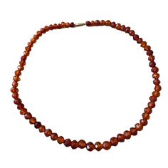 Honey Red Amber Necklace Choker Faceted Round Genuine Beads Vintage 13” 10k Gold. Excellent Condition Vintage Necklace Light Wear From Normal Use. Tested Genuine Amber Faceted Beads. Solid 10k Yellow Gold Clasp (Stamped 10k) Choker Length 13” Hand Faceted Beads Are Orange And Deep Red Mixed Color. Beautiful Amber Necklace, Necklace Choker, Faceted Bead, 10k Gold, Deep Red, Vintage Necklace, Womens Jewelry Necklace, Choker, Choker Necklace