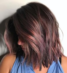 Chocolate Mauve Hair, Rose Gold Hair Brunette, Chocolate Hair, Lilac Hair, Choppy Bob Hairstyles, Hair Shades, Hair Color And Cut, Rose Hair, Hair Studio