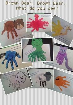 brown bear, brown bear, what do you see? handprints for kids