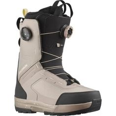 the snowboard boots are white and black