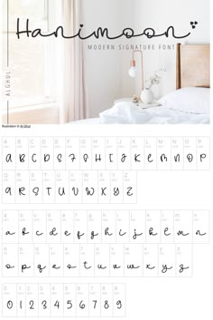 the handwritten font and cursive numbers are all in different languages