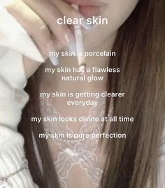 Appearance Manifestation, Clear Skin Affirmations, Skin Affirmations, Pretty Mindset, Affirmation Board, Clear Glowing Skin, Work Journal