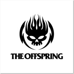 the offspring logo is shown in black and white, with flames coming out of it