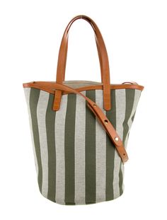 <ul><li>Mansur Gavriel Bucket Bag</li><li>Green & Neutrals</li><li>Striped</li><li>Gold-Tone Hardware</li><li>Flat Handles & Single Adjustable Shoulder Strap</li><li>Canvas Lining & Single Interior Pocket</li><li>Open Top</li><li>Protective Feet at Base</li></ul> Mansur Gavriel Bucket Bag, Canvas Bucket Bag, Ski Equipment, Mansur Gavriel, Real Style, Outdoor Brands, Garden Tote, Open Top, Camping Gear