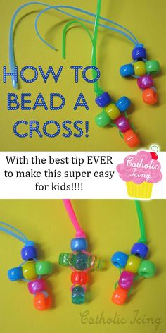 how to bead a cross with the best tip ever to make this super easy for kids