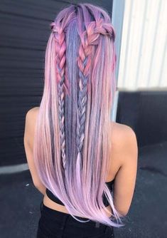 Pink And Purple Hair, Hair Color Crazy, Trendy Hair Color, Summer Hair Color, Hair Dye Colors, Braids For Long Hair