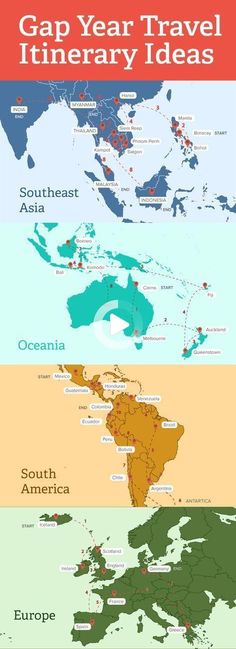 the world's top ten travel destinations are shown in three different colors and sizes