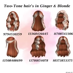 Two Toned Hair Berry Ave Codes, Two Toned Hair Berry Ave, Ginger And Blonde Hair Codes, Bloxburg Two Toned Hair Codes, Two Toned Hair Roblox Code, Berry Ave Two Toned Hair Codes, Berry Avenue Two Tone Hair Codes, Two Toned Hair Codes, Roblox Hair Codes Ginger