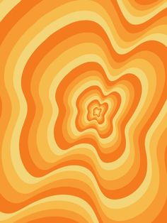 an orange and yellow abstract background with wavy lines in the shape of a flower or heart