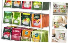 the shelves are full of teas and coffee bags