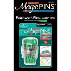 a package of green plastic pins