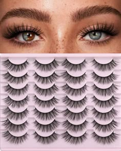 PRICES MAY VARY. 💗𝐍𝐚𝐭𝐮𝐫𝐚𝐥 𝐄𝐲𝐞𝐥𝐚𝐬𝐡𝐞𝐬: Kiromiro fluffy false eyelashes use high quality faux mink fiber. Soft, wispy with natural lashes ends like real mink fur. Perfect for daily use. 💗𝐃𝐞𝐬𝐢𝐠𝐧 𝐟𝐨𝐫 𝐀𝐥𝐥 𝐀𝐠𝐞𝐬: Kiromiro cat eye fake eyelashes use 3D layered cross handcraft. Show your glamour with lightweight. Suitable for women of all ages. 💗𝟎 𝐁𝐮𝐫𝐝𝐞𝐧 𝐁𝐞𝐚𝐮𝐭𝐲: 34mm Flexible and comfortable cotton false lashes band, fake lashes can be adjusted and trimed to Makeup Fake, Lashes Pack, Lashes Natural Look, Large Curls, Cat Eye Lash, Lashes Natural, Wispy Lashes, Natural Eyelashes, Natural Wedding