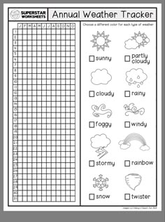 the weather tracker worksheet for kids to learn how to read it and what to do