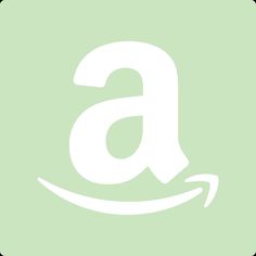 the amazon logo on a light green square with white letters and an arrow in the center