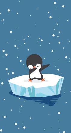 a penguin sitting on top of an ice floet