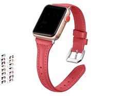 Apple Watch Series 6 5 4 Classic Slim Leather Band Ladies Watchbands – www.Nuroco.com Apple Watch Belt, Apple Watch バンド, New Apple Watch, Sports Bracelet, Apple Watch Bands Leather, Apple Watch Strap, Quartz Ring, Apple Watch Band