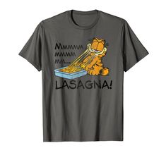 a gray t - shirt with the words lasagna on it