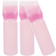 3Pcs Hair Color Root Comb Applicator Bottles Oil Applicator Hair Scalp Comb Washing Bottles Plastic Rosemary Hair Growth, Braided Beard, Rosemary Water, Applicator Bottle, Scalp Brushing, Root Color, Dreadlock Beads, Shampoo Bottles, Mixed Hair