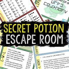 the secret potton escape room is full of letters and numbers to help kids learn how to use it