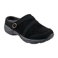 The Equinox clogs are outfitted with a decorative strap and buckle detail, this orthotic-friendly clog is an easy-on style featuring a rubber outsole for superior traction. Equinox's extraordinary flexibility and arch support will keep you comfortable around the clock.Features: Lightweight, Arch Support, Comfort, Cushioned, Removable Sock Liner, Orthotic FriendlyClosure Type: Slip-OnShoe Heel Height: 1 InchUpper/Outer Base Material: 70% Suede Leather, 30% PolyuretheneShoe Lining Material: Polyes Black Shoes For Women, Modest Clothing Women, Easy Spirit, Liner Socks, Compression Leggings, Mary Jane Sneaker, Mules Shoes, Boot Shoes Women, Slip On Shoes