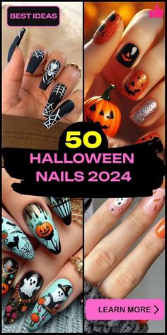 Halloween 2024 Nails, Halloween Nail Designs 2024, Spooky Halloween Nail Designs, Halloween Nails 2024, Nail Art Designs Halloween, Halloween Nails Inspo, Spiderweb Nails, Halloween Toe Nails