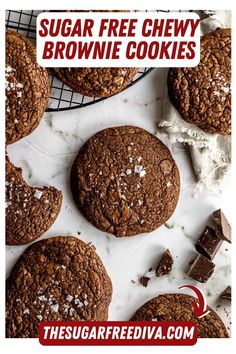 the sugar free chewy brownie cookies are ready to be eaten