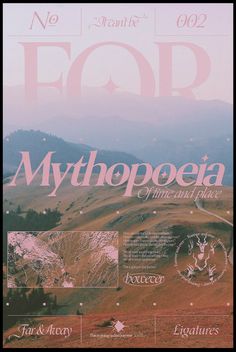 a magazine cover with mountains in the background