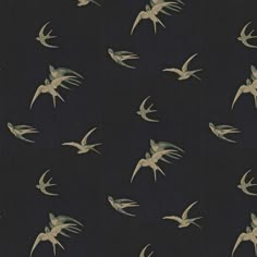 a flock of birds flying through the night sky