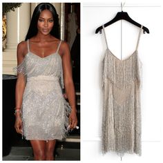 Highly Sought-After Flapper Dress Adorned With Silver Beads From The Topshop X Kate Moss Collection. As Seen On Naomi Campbell, Lindsay Lohan And Featured In Multiple Magazines And Tv Shows! The Dress Is In Very Good Condition With Only Few Minor Loose Threads. Size Us4/Uk8/Eu36. Measurements: Bust 33", Waist 28", Hips 36", Length 36". Lindsay Lohan, Topshop Dresses, Naomi Campbell, Kate Moss, Gatsby, Silver Beads, Flapper Dress, The Dress, Colorful Dresses