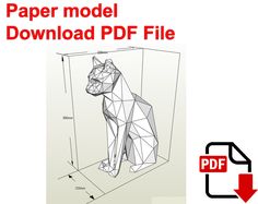 a paper model of a cat is shown with the text'paper model'below it