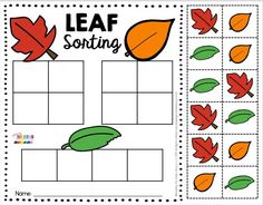 a leaf sorting game with leaves on it