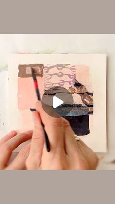 someone is using a pencil to paint an abstract painting