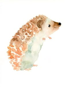 a watercolor painting of a mouse with lots of little mice on it's back