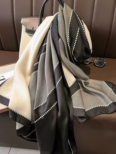 Online Fashion, Striped Shawl, Color Block Scarf, Patchwork Scarf, Long Silk Scarf, Branded Scarves, Scarf Casual, Mua Sắm, Silk Shawl