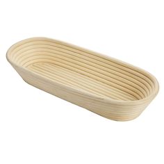 an oval wooden tray with ribbeds on the bottom and sides, made out of plywood