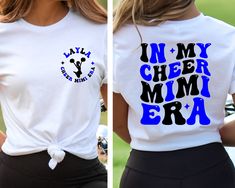 Personalized In My Cheer Mimi Era Shirt, Custom Cheer Mimi Era Shirt, Cheer Mimi Shirt, Custom Gift, Cheerleading, Cheer Squad T-Shirt Thank you so much for choosing us! How To Order 1️⃣ Please review all the information provided before placing an order. 2️⃣ Select the shirt type and size using the drop down menu. 3️⃣ Select the color of the shirt using the following drop down menu. 4️⃣ Once all your desired items are in your cart you may complete your order by entering your payment method, desired shipping address and click submit. Shipping Time Shipping will take 1 business days Mini Cheer Camp Shirts, Mini Cheer Camp, Cheer Camp Shirts, Cheer Camp, Camp Shirts, Cheer Squad, Cheer Shirts, Camping Shirt, Types Of Shirts