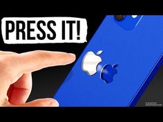 someone pointing at an iphone with the words press it