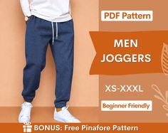 men joggers x - xxl beginner friendly with free printable pattern